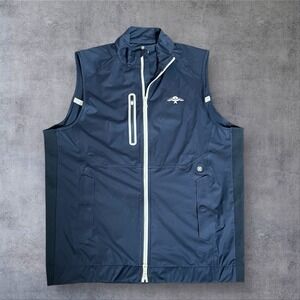 G/Fore Golf THE MAVERICK HYBRID Sleeveless Navy Blue Vest Mens XL Full Zip